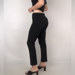 TIBI Straight Leg Mid Rise Trouser Pant Size 4 Black